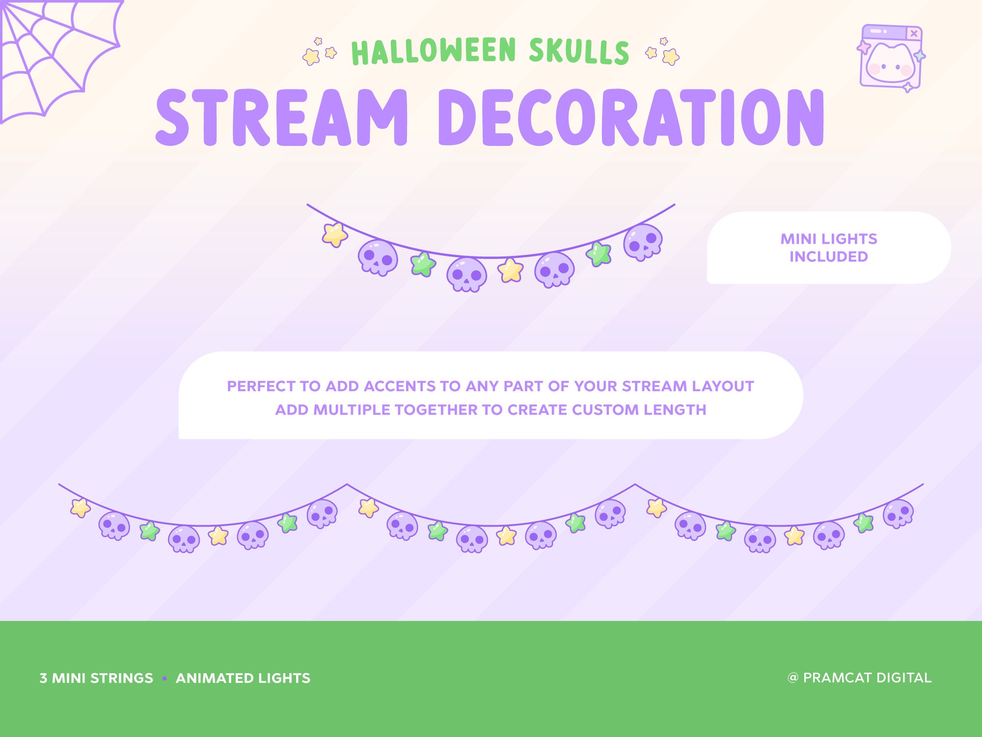 Twitch Halloween Overlay Animated Stream Decoration Kawaii Etsy