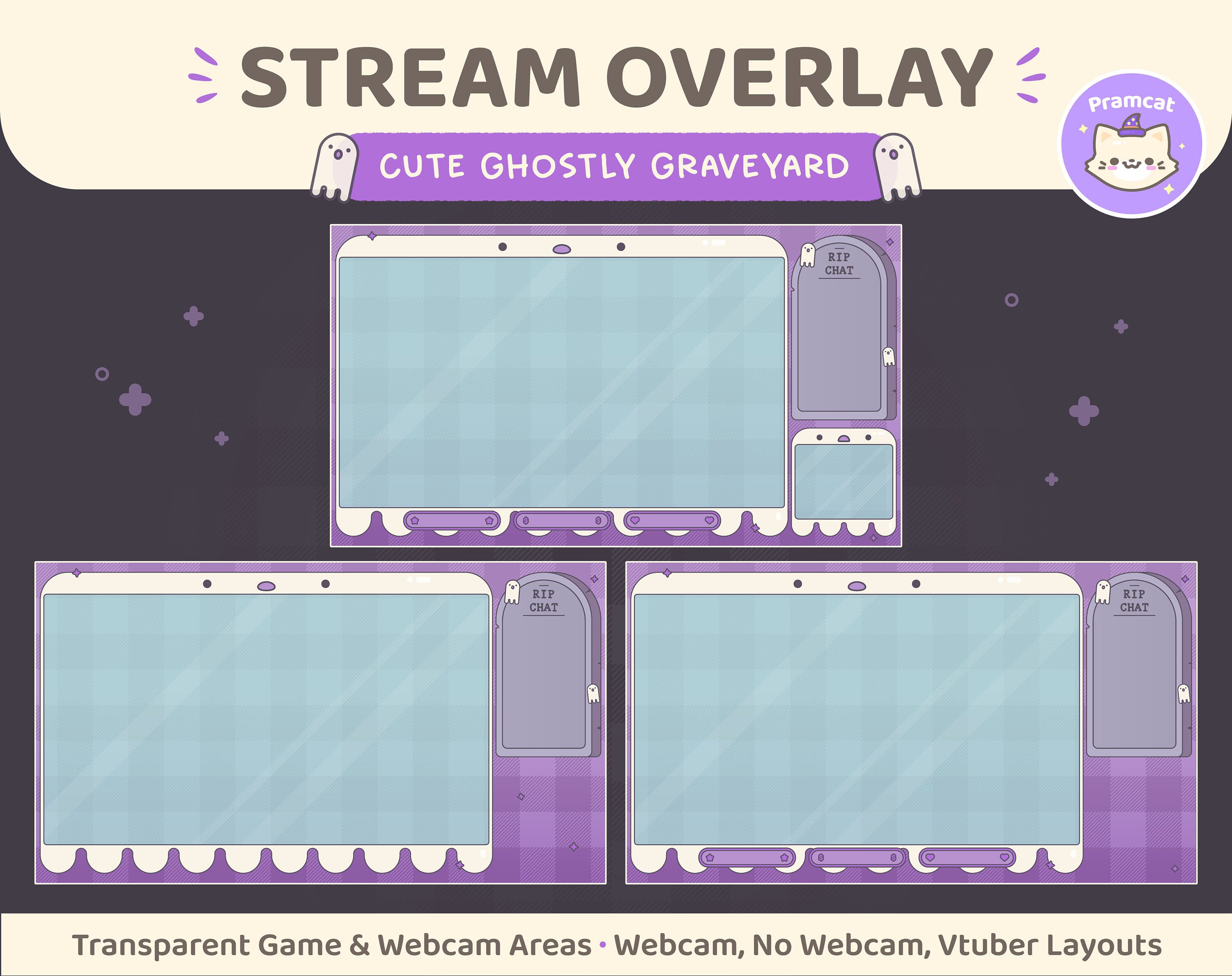 Ghostly Purple Overlays Twitch Streamer Overlays & Scenes 