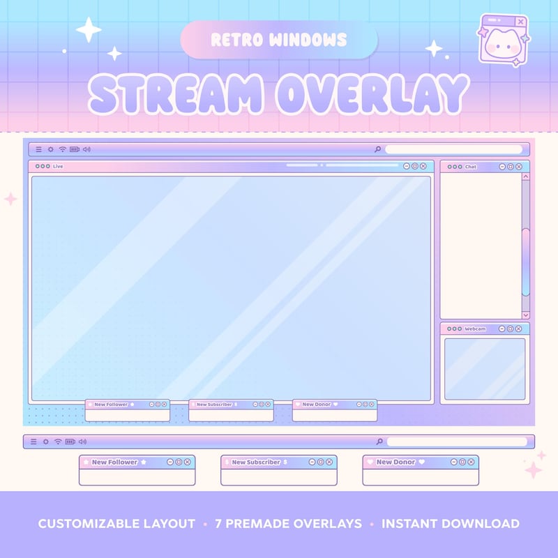 Stream Overlay Windows Windows Twitch Overlay - Etsy