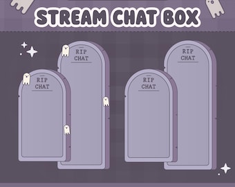 Spooky Halloween Stream Chat Overlay, Twitch Assets, RIP Chat, Ghost Tombstone, Gothic Gravestone