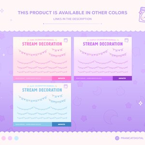 Pink Birthday Stream Decoration, Animated Twitch Overlay, Pastel Banner