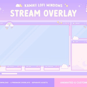 Animated Twitch Overlay, Lofi Kawaii Retro Windows, Customizable Layout ...
