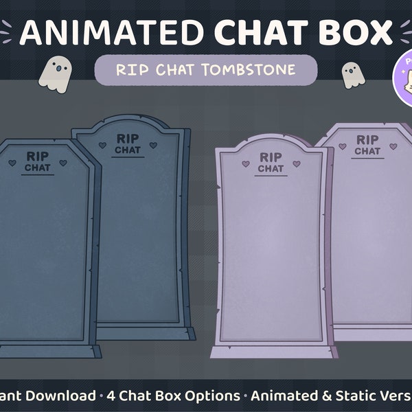 Halloween Animated Chat Box | RIP Chat | Twitch Overlay | Spooky Kawaii Ghost Tombstone | Youtube | Stream