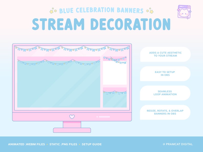 Birthday Twitch Overlay Animated Stream Decoration Etsy