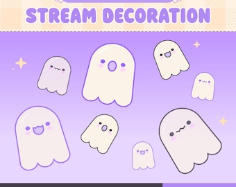 Halloween Twitch Stream Decoration, Ghost Overlay, Animated Stream Pet, Cute Gothic Horror, Vtuber