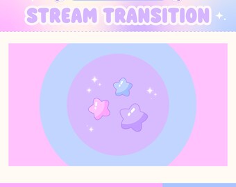 Kawaii Star Stream Transition, Lofi Animated Twitch Overlay Stinger, Youtube, OBS, Sparkles