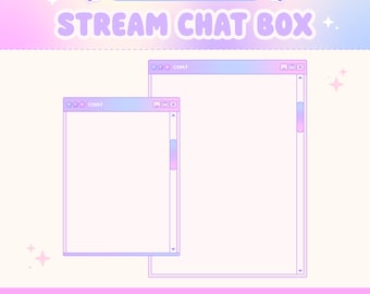 Lofi Twitch Chat Overlay, Retro Windows Stream Chatbox, Kawaii Stars, Just Chatting, Y2K