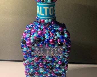 Decorated EMPTY tequila bottle