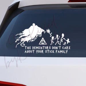 Os Dementadores Não Se Importam Com Sua Família de Palitos - SVG PNG JPG pdf eps, Adesivo de Carro Harry Potter, Download Digital para Cricut e Silhouette