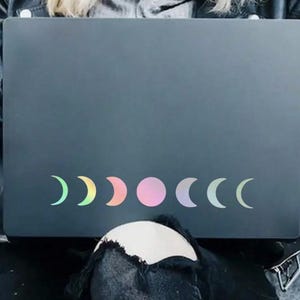 1 Pc - Holographic Moon Phases, Car Sticker – Mystical Lunar, Vinyl Decal for Windshield, Laptop, or Water Bottle, 1.5&quot; x 10&quot;