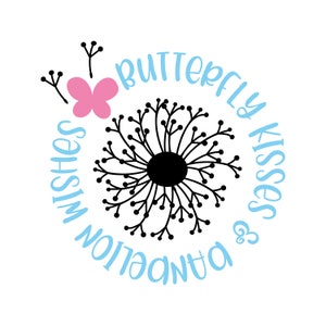 Schmetterling Wünsche und Löwenzahn Wünsche Spruch Digitale Dateien SVG PNG EPS