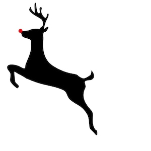 Rudolph Red Nose Reindeer-silhouet, digitale bestanden SVG, PNG, dxf, EPS, kerst downloaden
