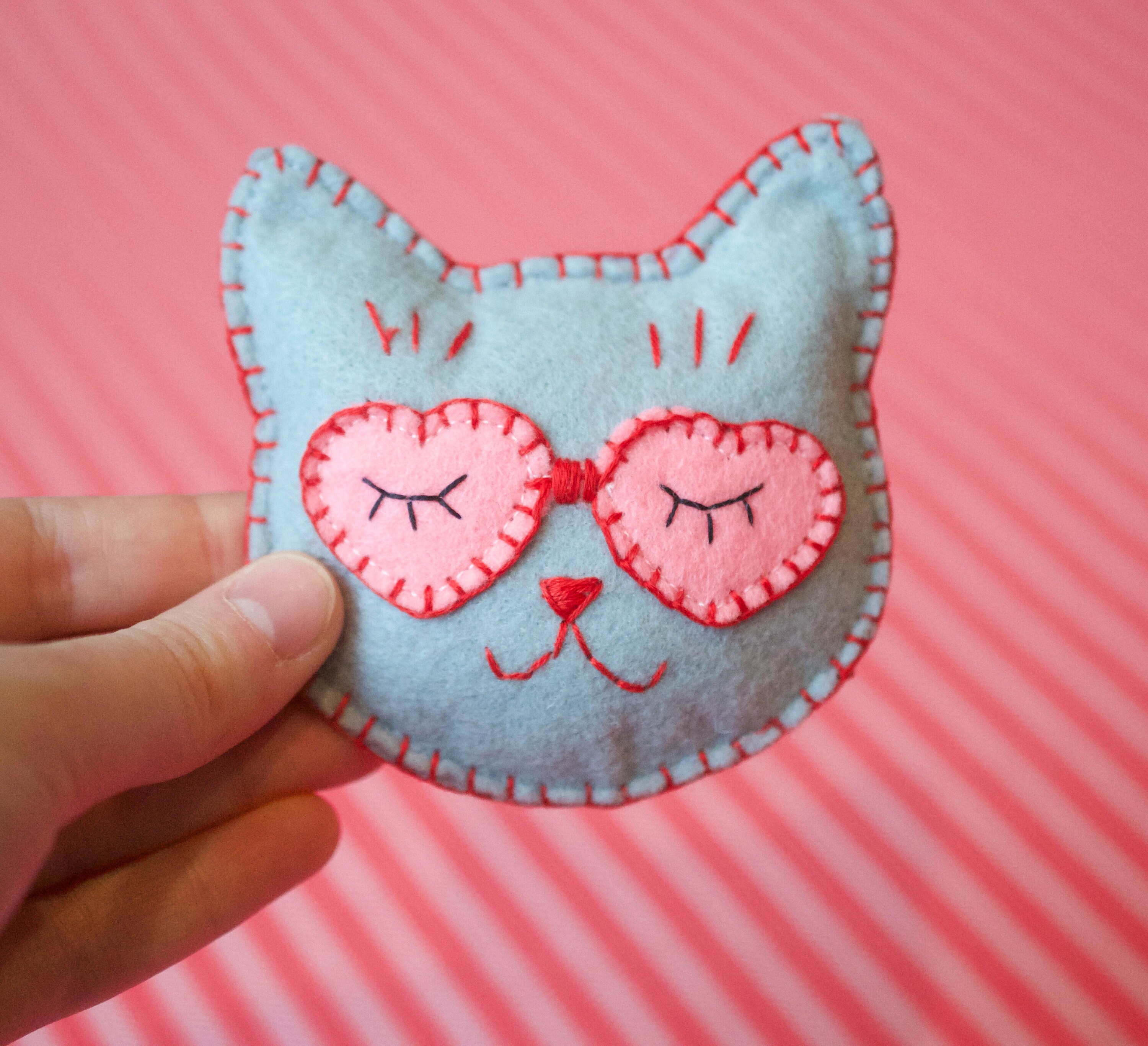 Cat Toy Valentine's Day Heart Cats Handmade Cat Toy Etsy