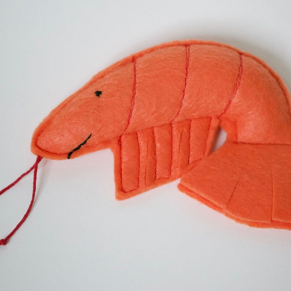 Cat Toy Shrimp | Handmade Cat Toy, Organic Catnip and Silvervine, Cat Lover Gift | The Catnip Calico