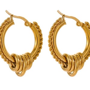 hoop dangle stainless steel earring bridal earring minimalist earring industrial earring statement earring y2k earring y2k jewelry