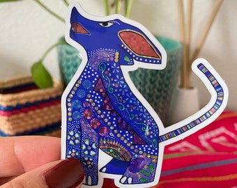 Alebrije Sticker - Mexican - Otomi - Mexican Artisan Decal - Glitter Sticker - Coco - Dia de los muertos - Ofrenda - Waterproof Vinyl Decal