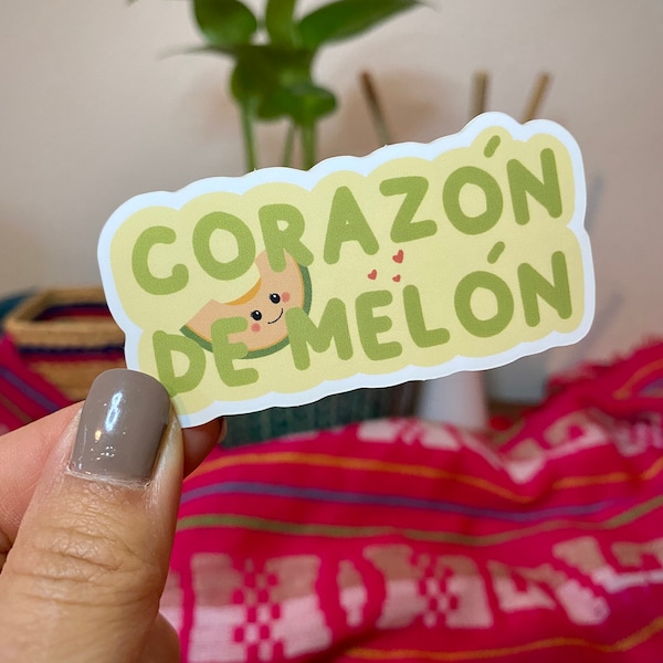 Latina Corazon de Melon Sticker - Mexican Sticker - Latina Decal - Spanish - Cute Sticker - Weatherproof Waterproof Vinyl Sticker Decal