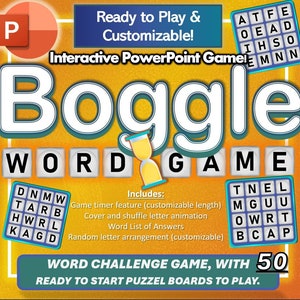 Boggle - Virtual Letter Spelling Word Game with Answers (PowerPoint)