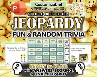 Jeopardy PowerPoint Game: Fun Trivia Template with Scoring (Digital Download .pptx & .pptm File)