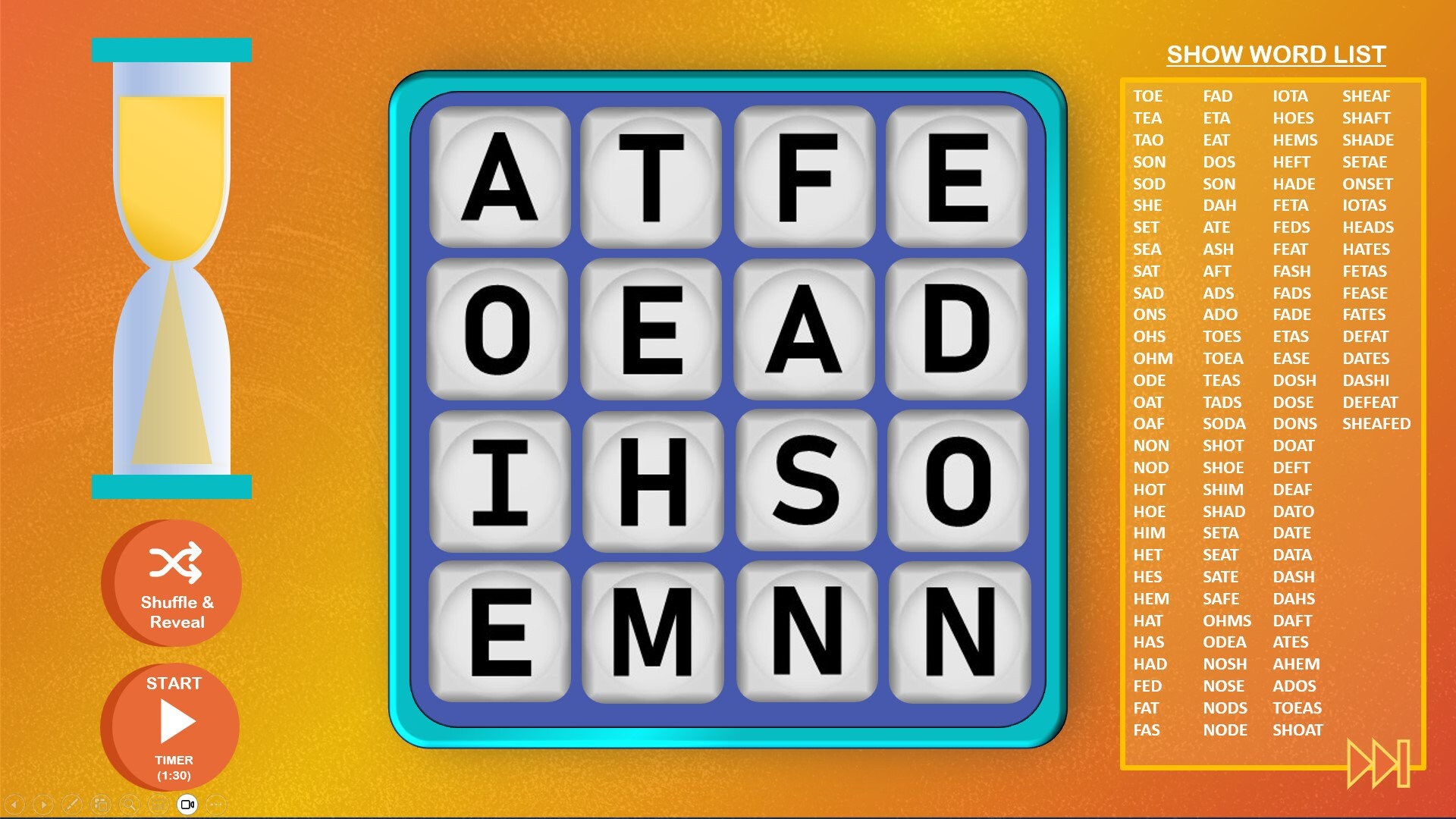 Boggle - Virtual Letter Spelling Word Game With Answers (powerpoint) - Etsy