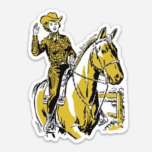 Horseback Cowgirl Vinyl Sticker