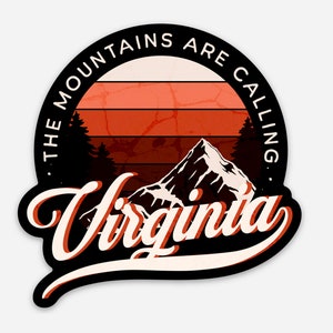 Virginia Tech colors Virginia &#39;The mountains are calling&#39; vinyl sticker