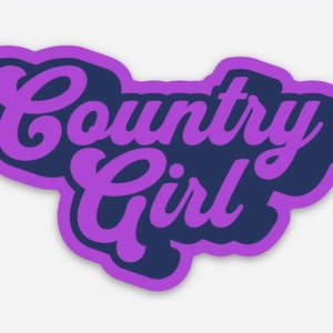 Country Girl Retro Vinyl Sticker