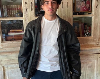 John Ashford Vintage Learher Jacket XL - Etsy