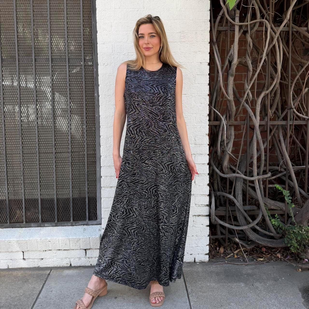 chinese dress ladies Vintage 90s Glitter Maxi Dress from Ronni Nicole for Ouida – Odd Faery