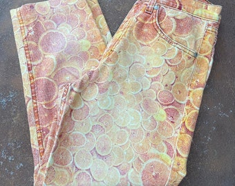 Roberto Cavalli "Oranges" 1997 Runway Print Capri Hose sehr guter Vintage Zustand Seltenes Stück aus den späten 90ern