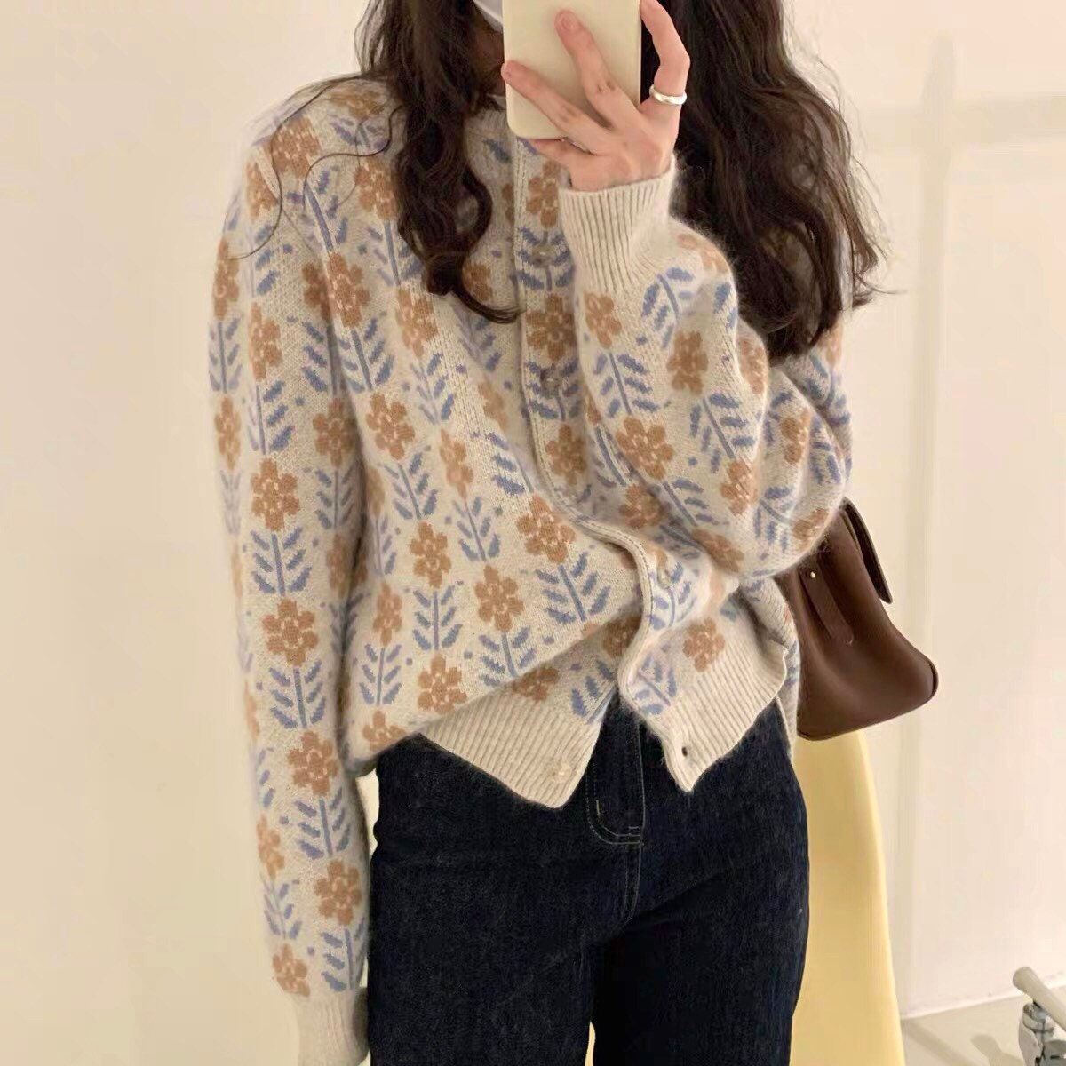 floral pattern cardigan