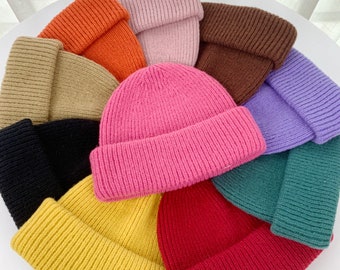 Oversized Beanie Colorful Hat Winter Essential Hats Soft Beanie Classic style Beanie Unisex Gift For Him Gift For Her