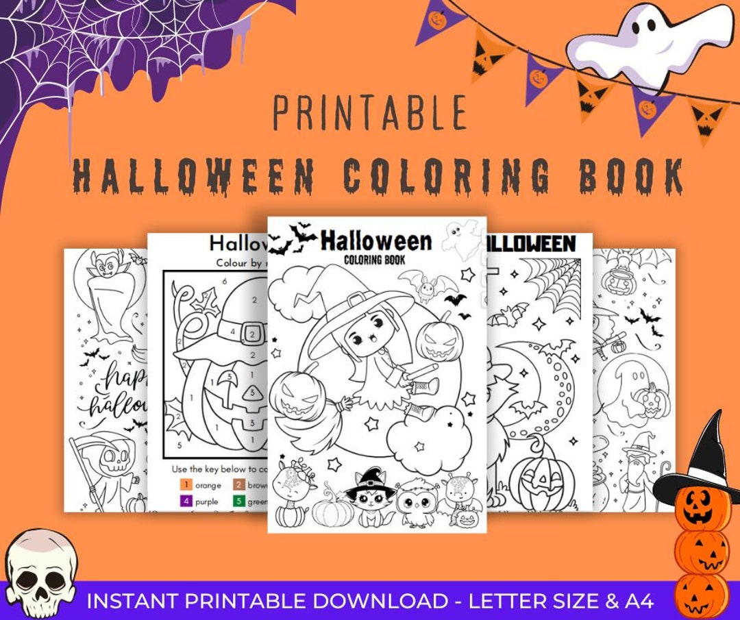 Halloween Coloring Book - Etsy