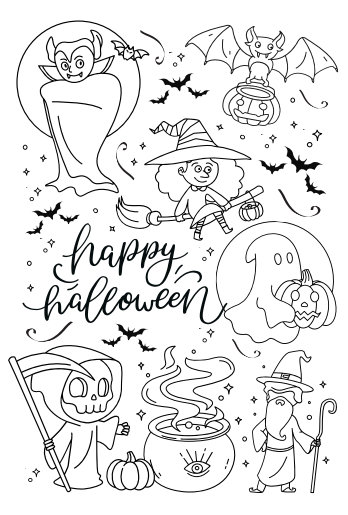 Halloween Coloring Book - Etsy
