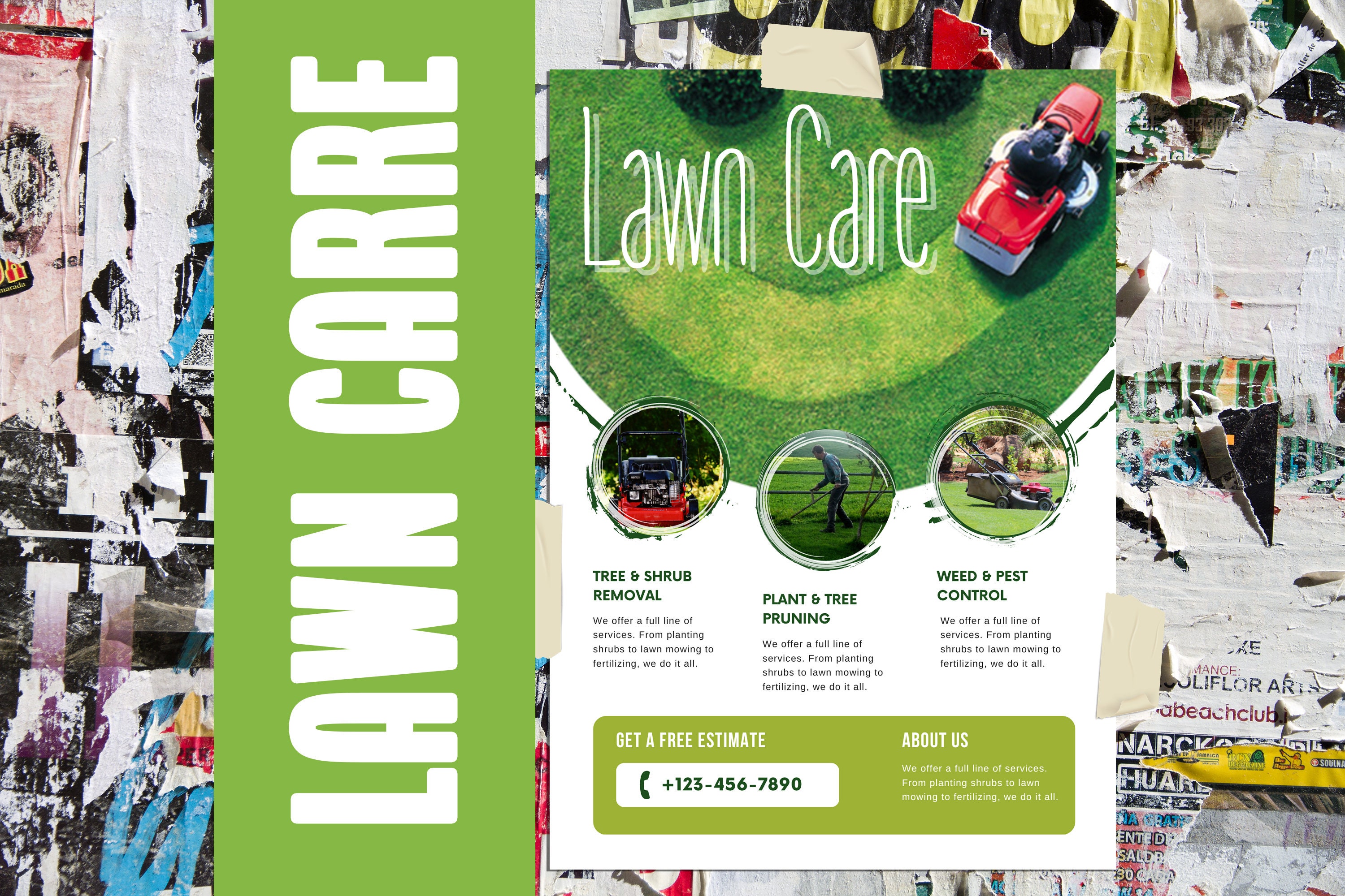 Lawn Care Flyer Editable Flyer Lawn Mowing Service Flyer 4 Etsy