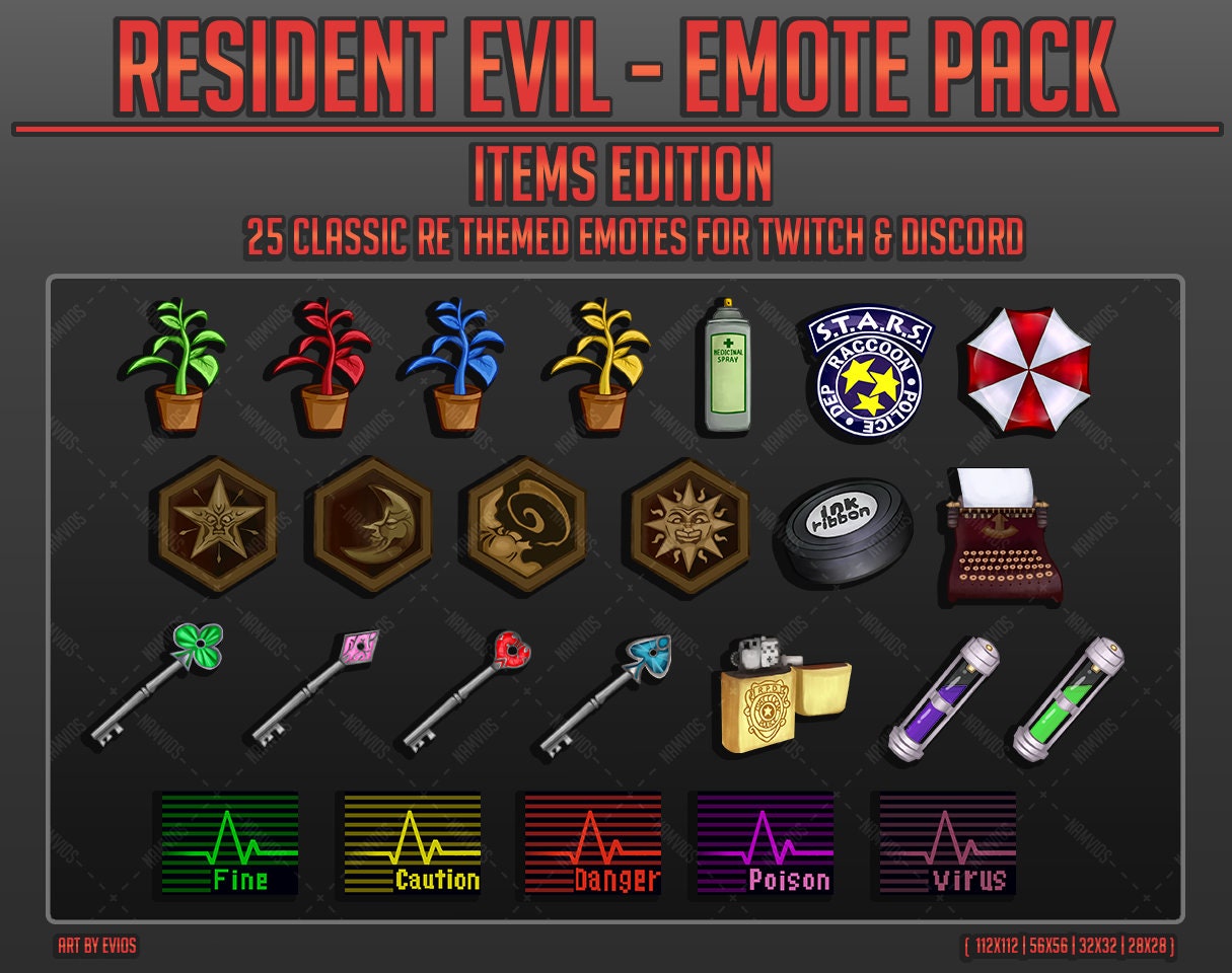 Emoticones clásicos de Resident Evil Etsy España