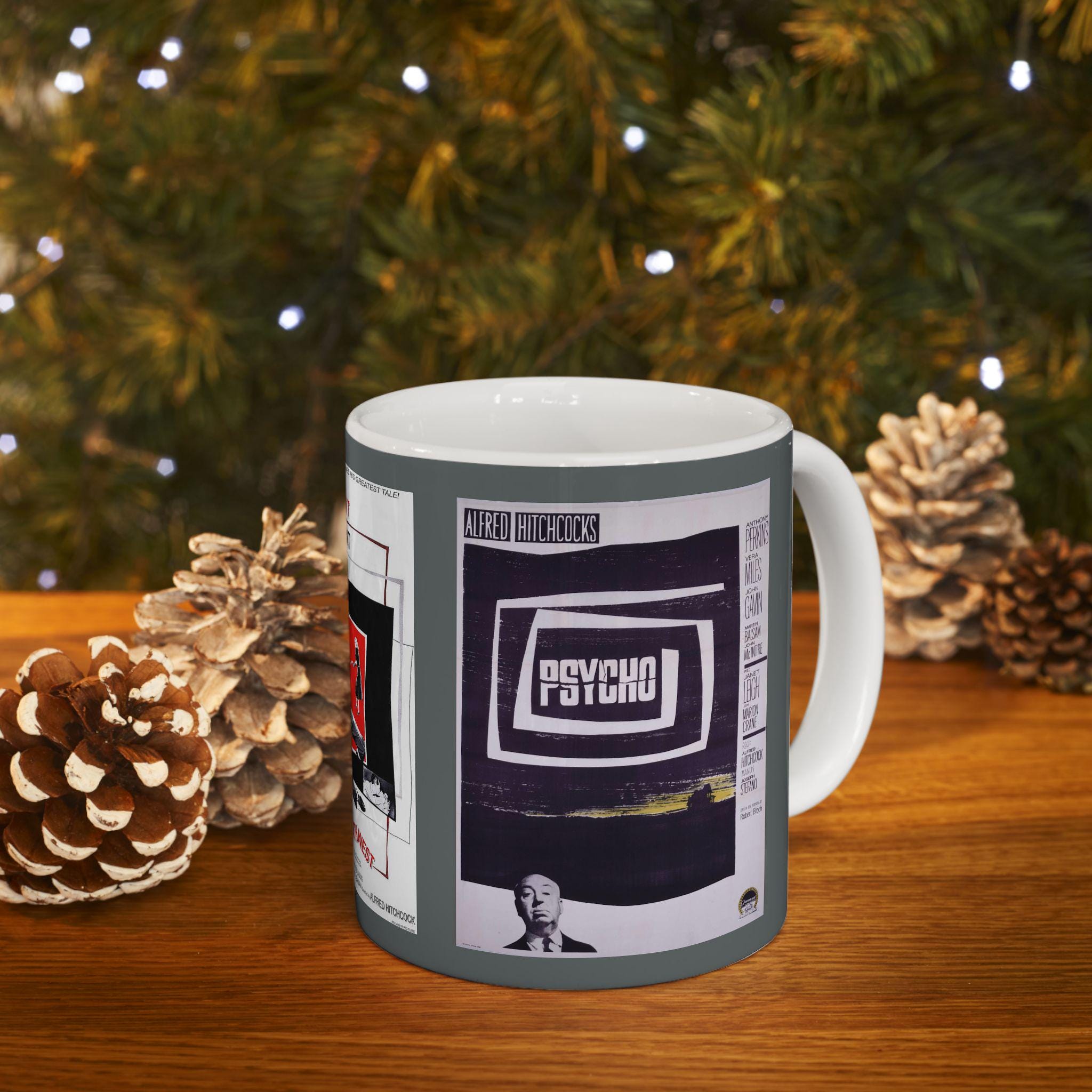 Alfred Hitchcock 1950s and 1960s Movies - Dark Grey Mug (11oz) - Etsy