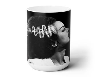 Bride of Frankenstein - Black Ceramic Mug 15oz.