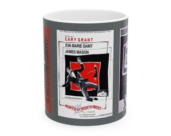 Alfred Hitchcock 1950s and 1960s Movies - Dark Grey Mug (11oz)