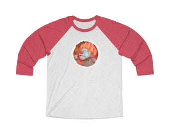 Heat Miser - Vintage Red and Heather White Unisex Tri-Blend 3\4 Raglan Tee.