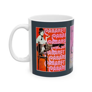 Taza gris carbón con musicales de películas de cabaret (11 oz)