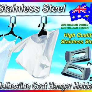 Coat Hanger Holders Aussie S/Steel clothesline space saver 14 units per pack imagem 1