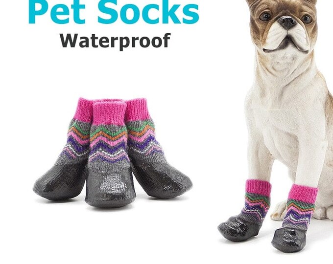 Waterproof Dog Socksrubber Dipped Dog Socksoutdoor Waterproof Dog