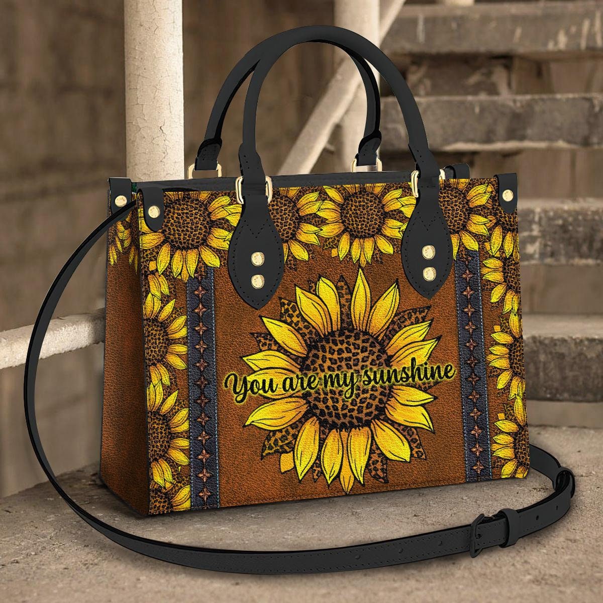 Sunflower Leopard Leather Bag
