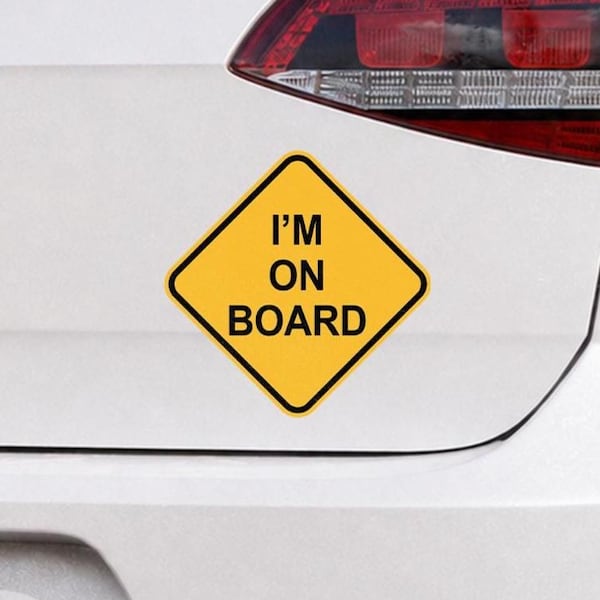 I'm on Board Sticker, Funny Bumper Stickers, Meme for Water Bottle or Laptop Car Decal Bumper Magnet