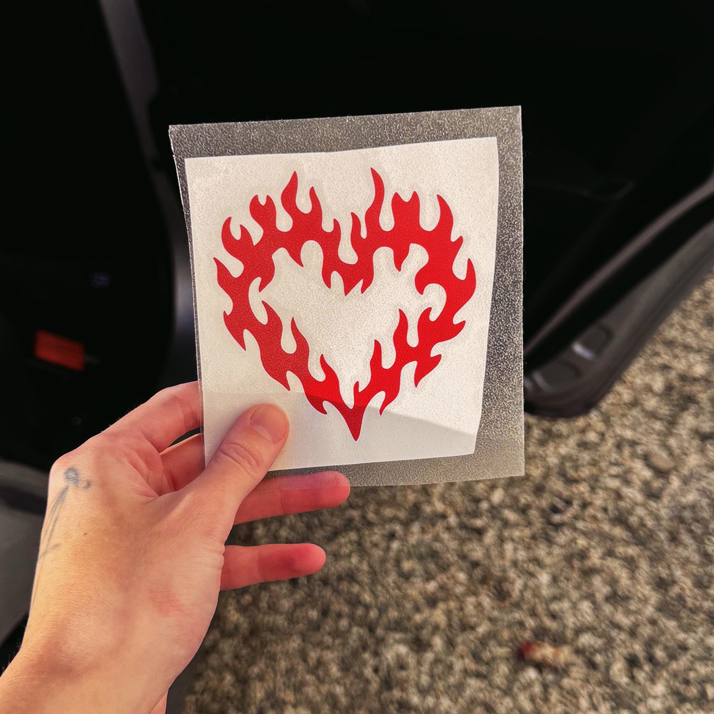 Fireheart Sticker Fireheart Decal Stickers Goth Heart Bumper Sticker Y2K Heart Wings ...