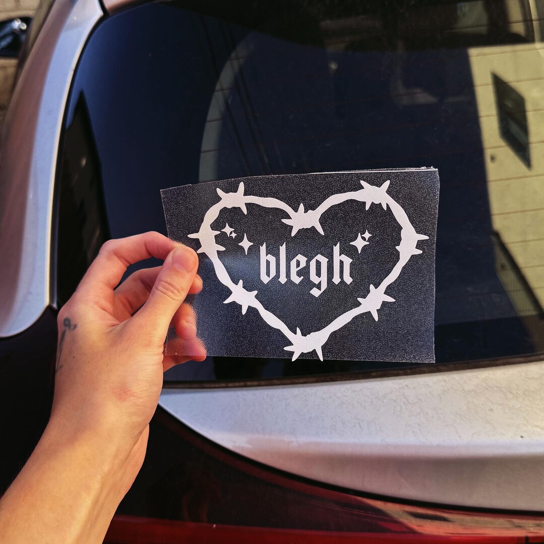 Blegh Sticker Goth Barbed Wire Bleh Gothic Vinyl Decals for Car Cute ...