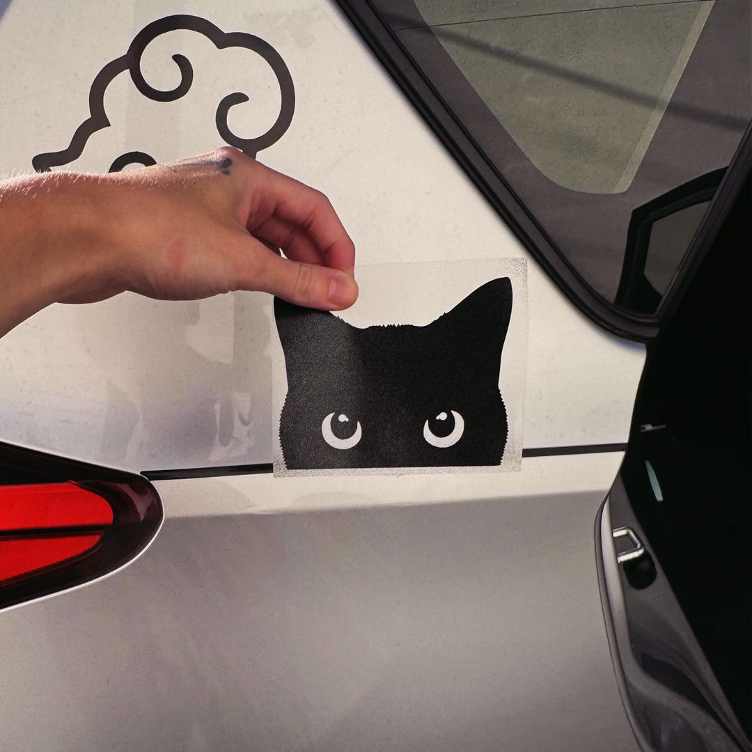 peeking black cat poster, cute cat print, home decor,... Black Cat Peeker Peeking Sticker Waterproof Funny Cat Peek Sticker Wall ...