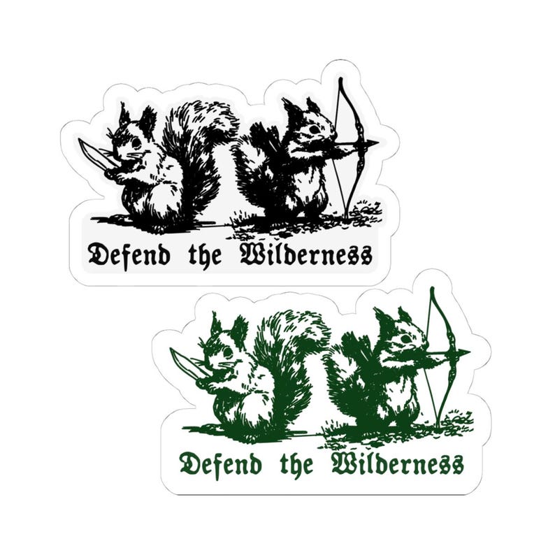 Defend the Wilderness Squirrel Sticker Protect Wildlife 2 Pack Planet Cute Nature Stickers Deer Vintage Hiking Aesthetic Tumbler Laptop image 6