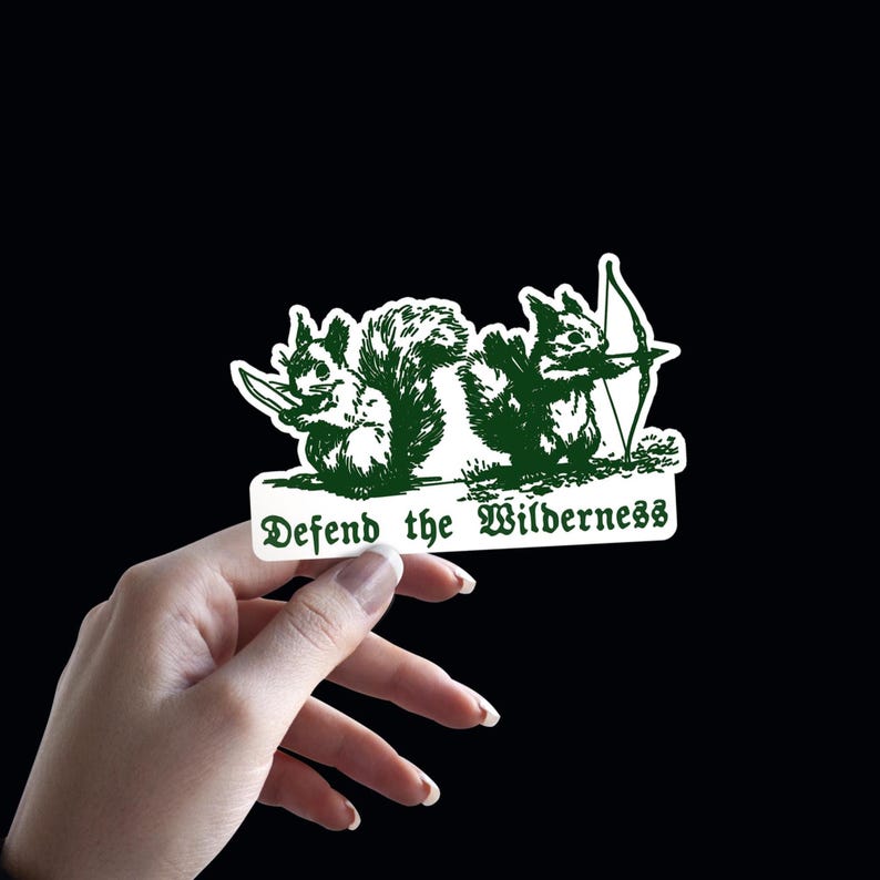 Defend the Wilderness Squirrel Sticker Protect Wildlife 2 Pack Planet Cute Nature Stickers Deer Vintage Hiking Aesthetic Tumbler Laptop image 5